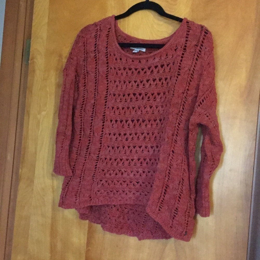 Rust American Eagle crocheted sweater